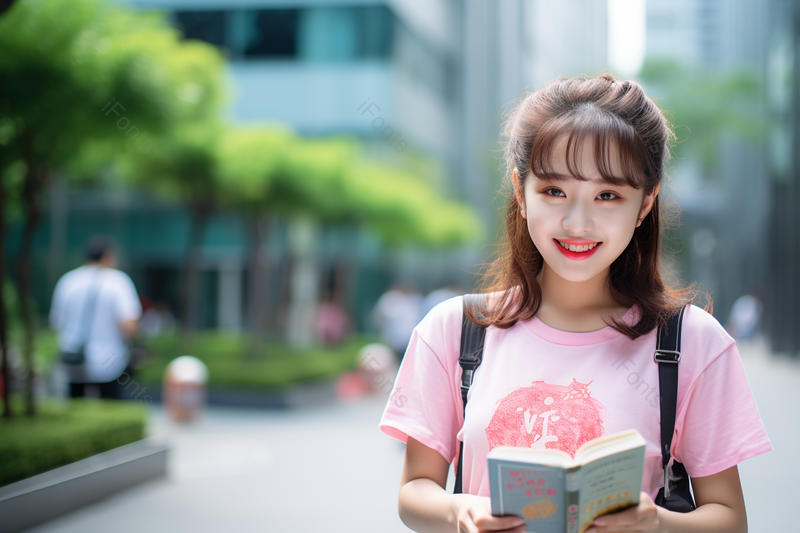 大学校园内女生抱着书本人物摄影,高清,摄影图,摄影图片,图片大全,摄影图免费下载